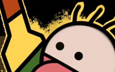 吐着舌头的卡通加班族举手的黄黑色封面图